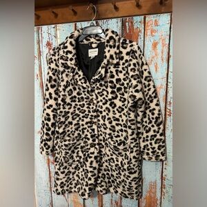 Sabrina Lauren Leopard Print Fleece Jacket